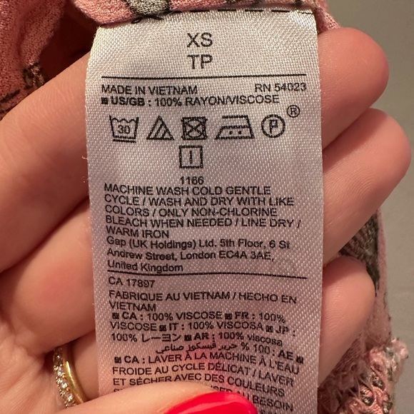 Gap Pink Floral Ruffled Blouse Top Size XS - Picture 4 of 5